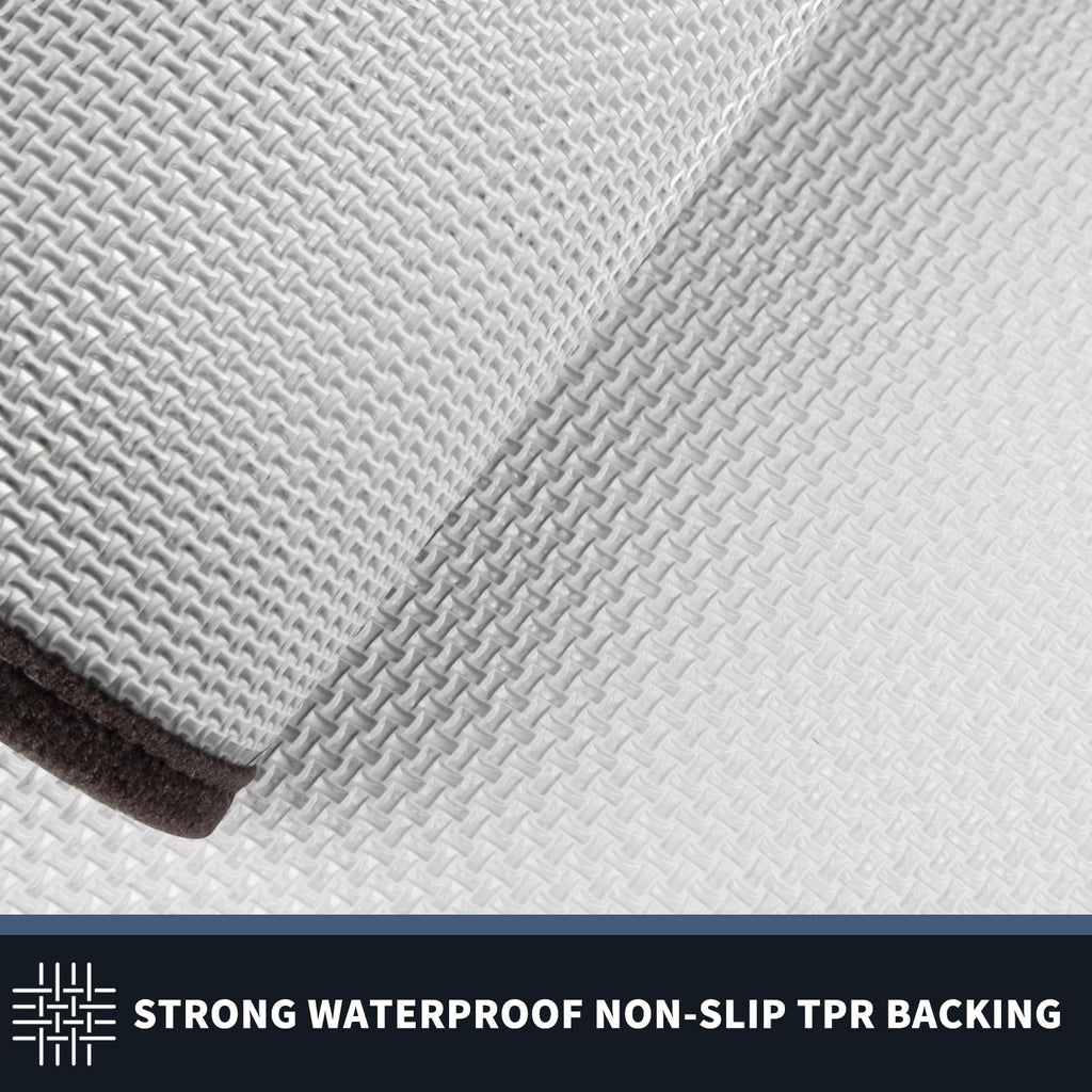 Dirt Trapping Indoor Door Mat, 34" x 60", Grayish Brown & Coffee