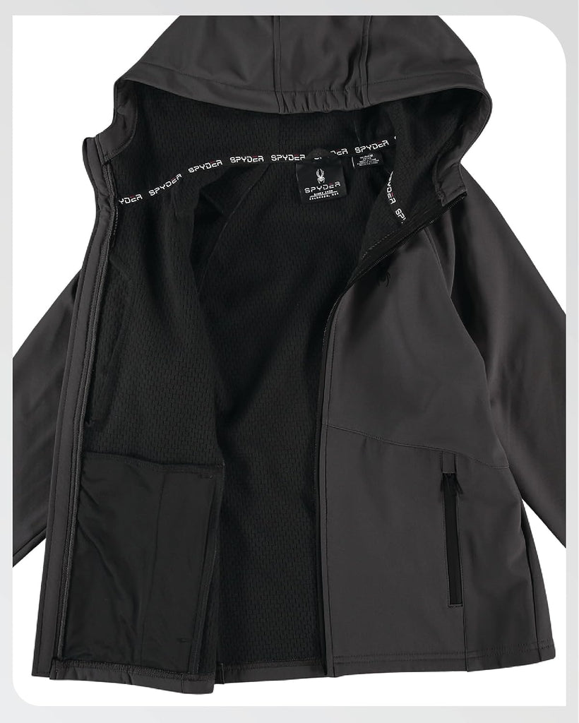 Boys Softshell Jacket Fleece-Lined Water-Resistant Windbreaker