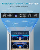 12 Inch Wine Cooler Refrigerator, Wine Fridge 18 Bottles, Built-in or Freestandi
