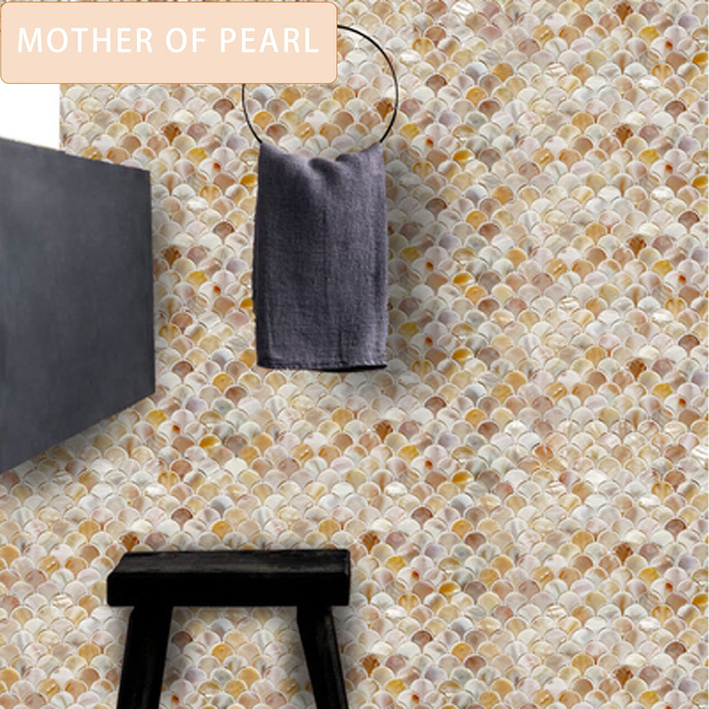 Fish Scale Mother of Pearl Backsplash Tile 12x12 Inch 10 Sheets