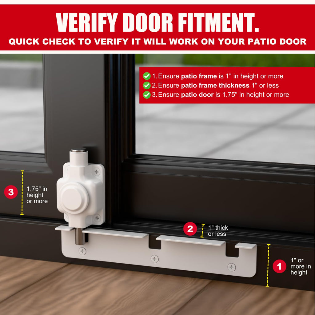 Sliding Door Lock | Sliding Glass Door Lock for Child Safety, Pet, Patio, & Adjustable Ventilation with Button