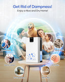 Dehumidifier, 95 OZ Water Tank Dehumidifiers for Home with Auto Shut Off