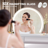 Vanity Mirror with Lights, 22.8" x 18.1" LED Makeup Mirror, Lighted Makeup Mirror with Lights, Smart Touch Control 3