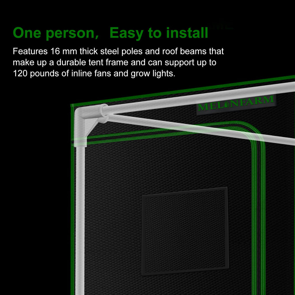 4x2 Grow Tent, 48"x24"x60'' High Reflective 600D Diamond Mylar Canvas with Observation Window and Floor Tray for