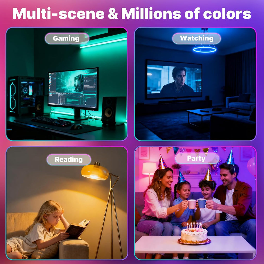 Matter WiFi ST64 Edison Smart Bulbs, Color Changing Light Bulb, 16 Million RGB Colors & Tunable White, Works with
