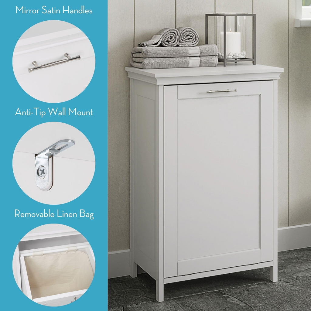 Somerset Tilt-Out Laundry Hamper, White