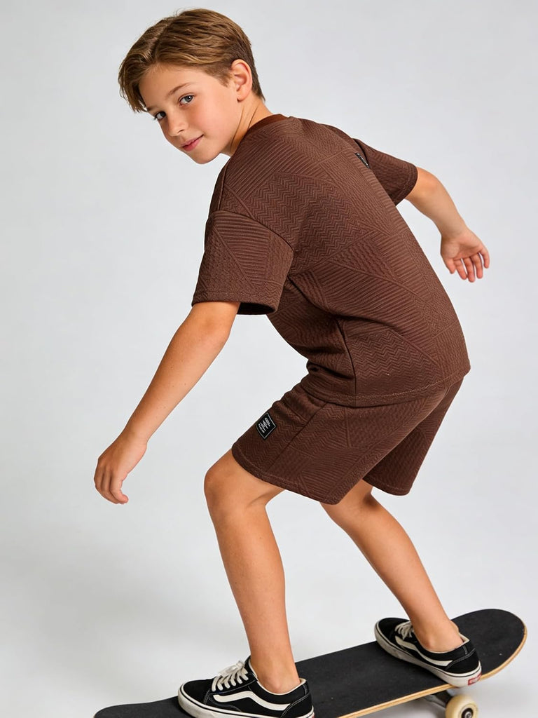 Tween Boys Clothes Summer Short Sleeve Top & Shorts Set Piece Casual Outfit