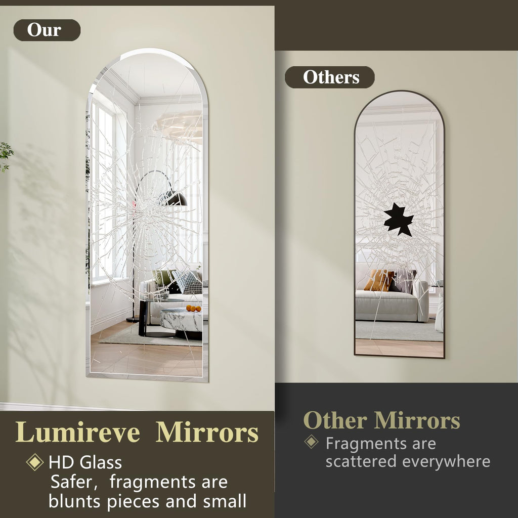 Over the Door Mirror Full Length, 48x14 Inch Frameless Door Mirror