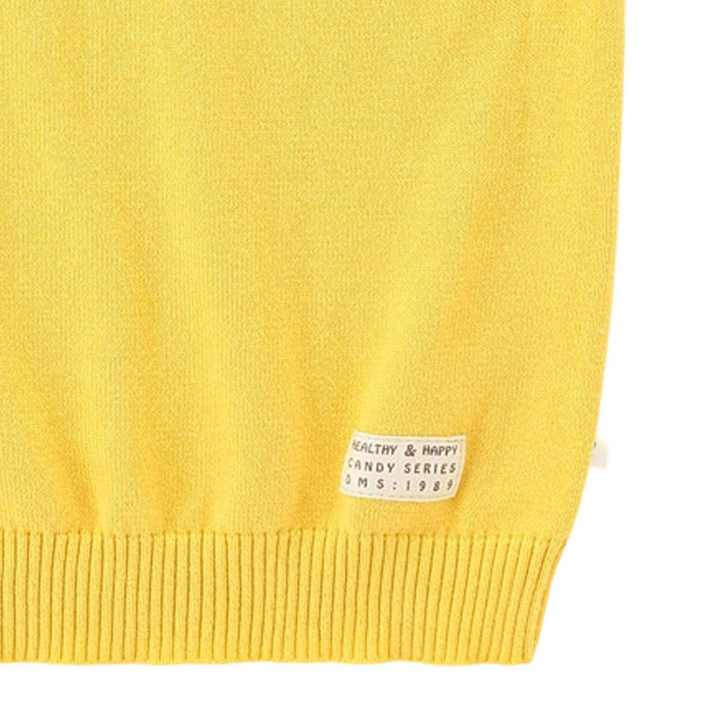 Kids Knitted Vest Sleeveless School Uniform Sweaters Vest Tops Yellow
