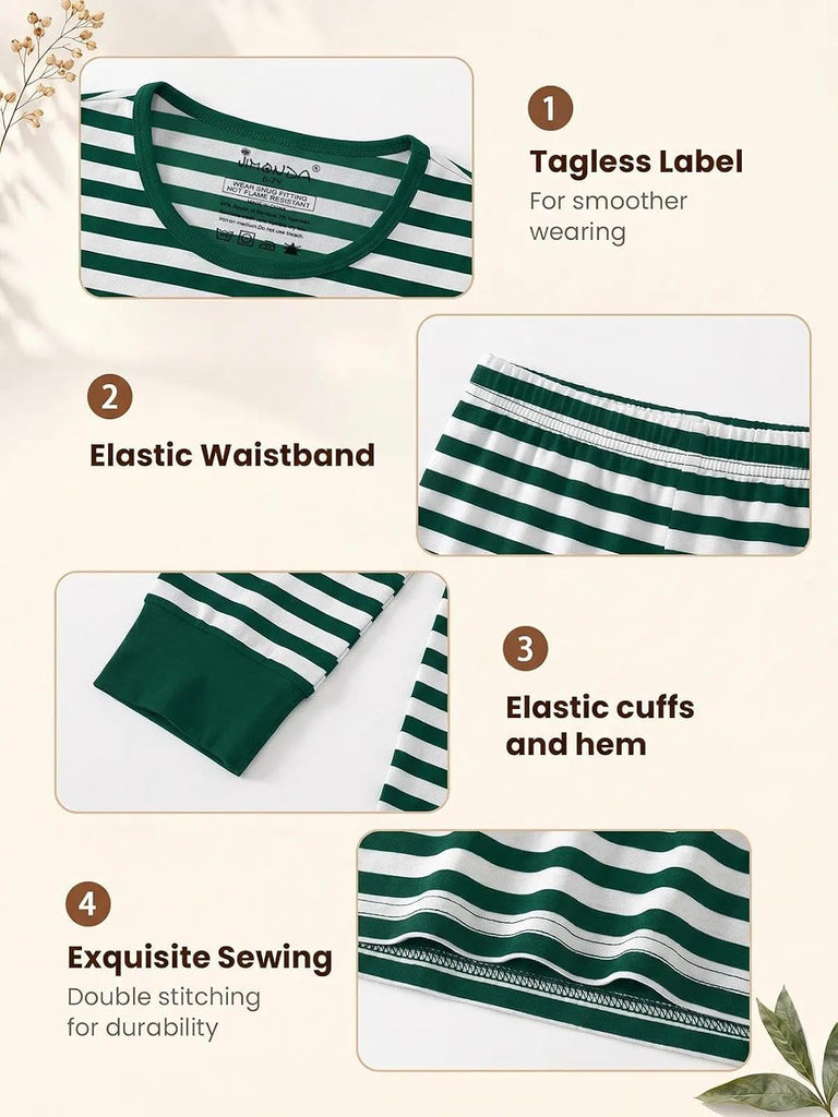 Bamboo Viscose Toddler Kid Pajamas Set Boys/Girl Striped Sleepwear