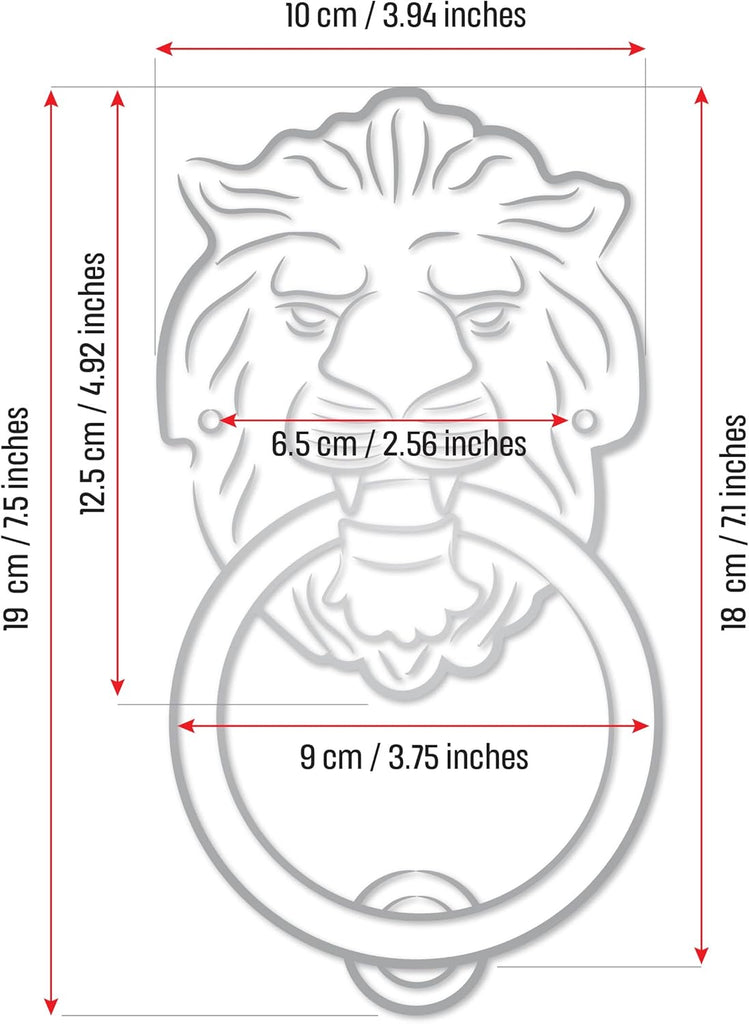 Lions Head Door Knocker,7.1 inches,Solid Brass,Regency Period(Polished Brass)