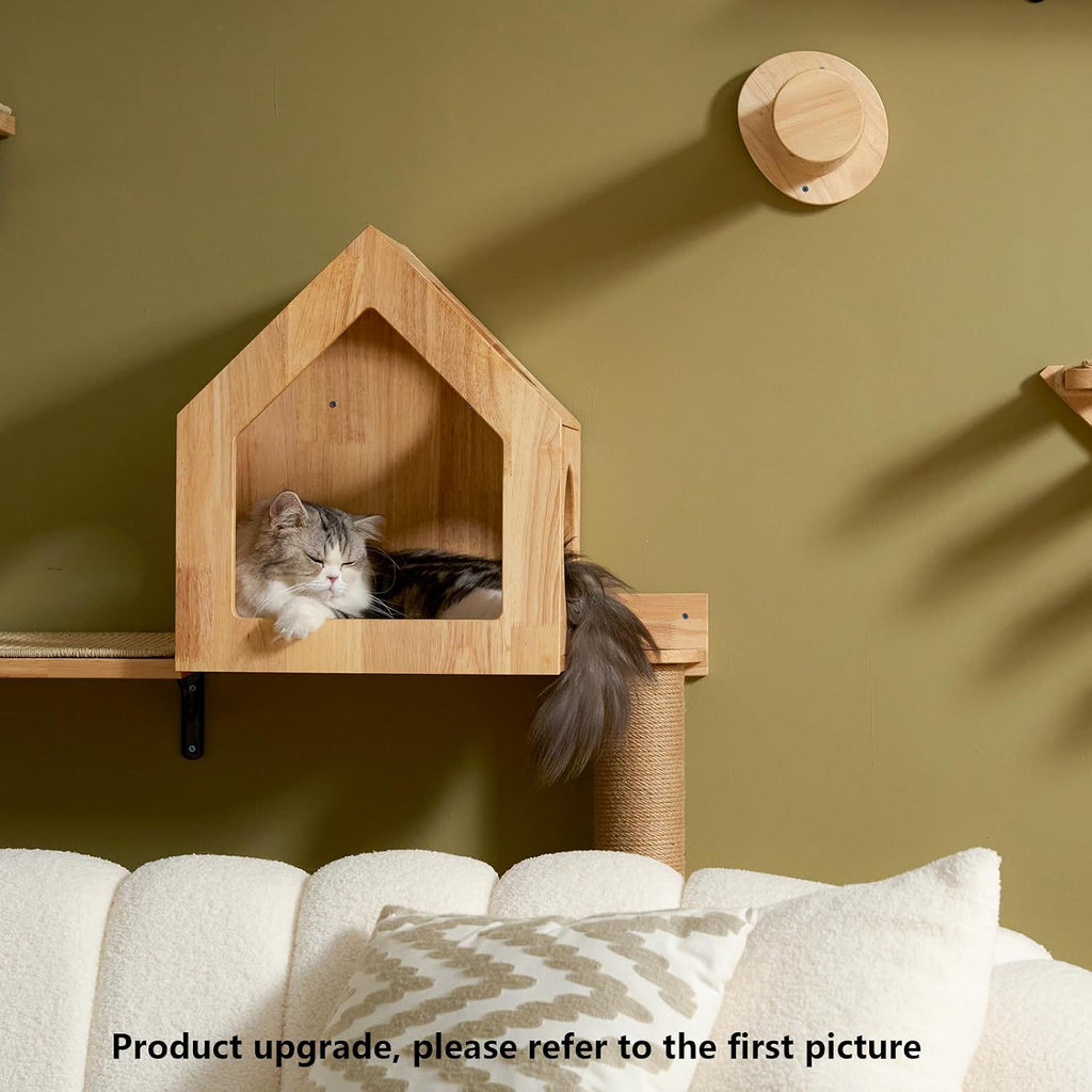 Cat House Wall Mounted, 15.5x11.8x18 Inches Birch Plywood Condo