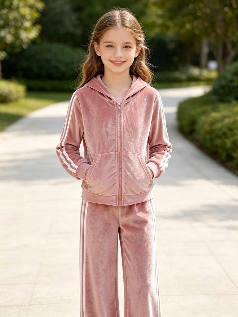 Girls 2 Piece Clothes Long Sleeve Top Wide Leg Pants Teen Outfits