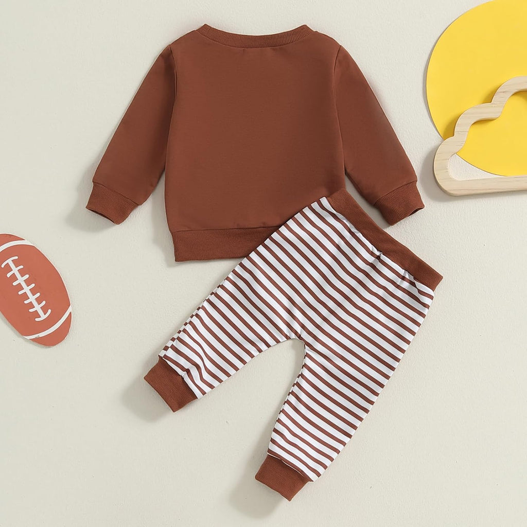 Baby Boy Fall Clothes Set Long Sleeve Football Print Sweatshirt Pants Toddler Infant Outfits 6 12 18