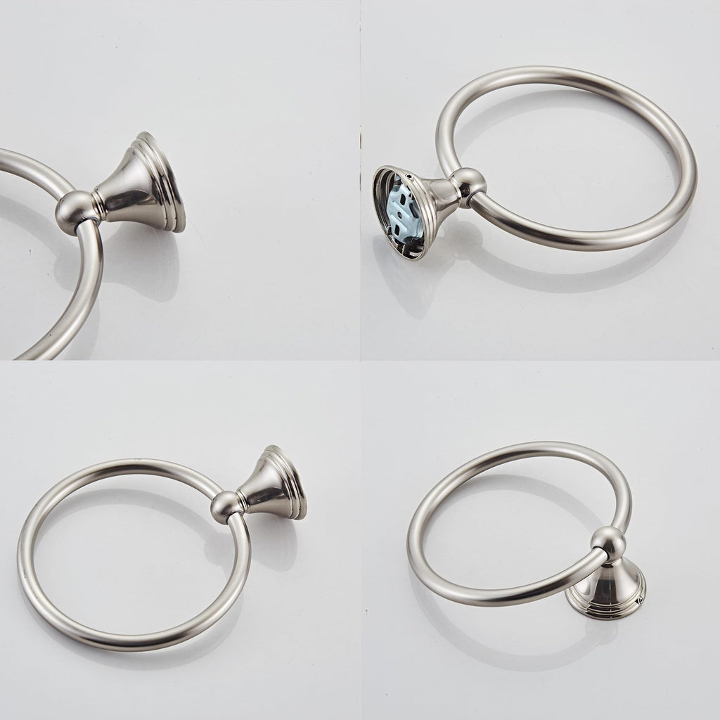 Towel Ring, Brushed Nickel Hand Towel Holder 2 Pack, Bathroom Accessories and Towel Racks Wall Mount