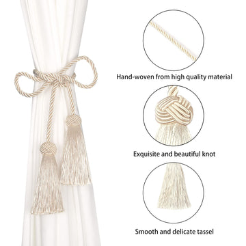 Handmade Rope Tassel Curtain Tiebacks - 2 Pack