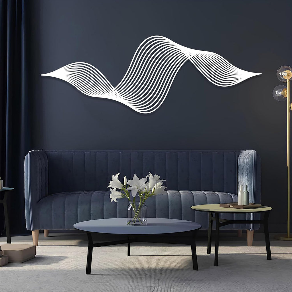 Abstract Wave Metal Wall Art, Large Abstract Wall Decor, Minimalist Wall Sculpture, Modern Metal Wall Decor
