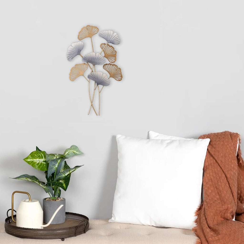 Modern Small Ginkgo Leaf Metal Wall Decor 9 X 11 Inches