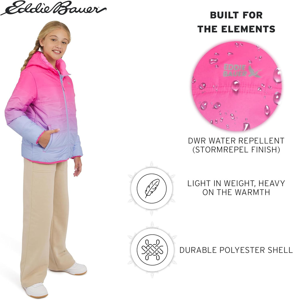 Girls' Deer Harbor Reversible Faux Fur Lined Insulated Puffer Jacket