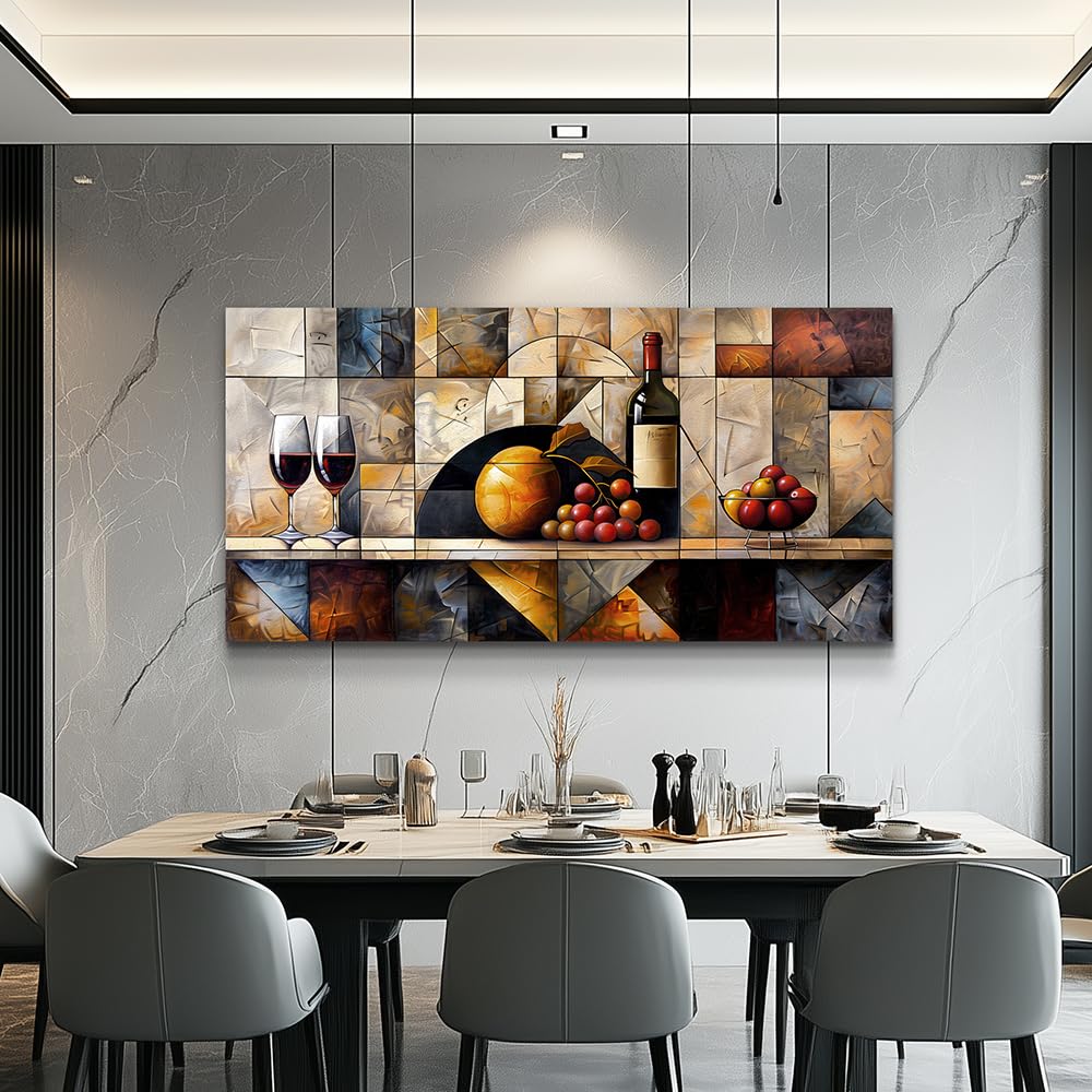 Large Wall Decor Canvas Wall Art Modern Wall Decorations Wine Glass Landscape Painting Farmhouse Pictures Artwork