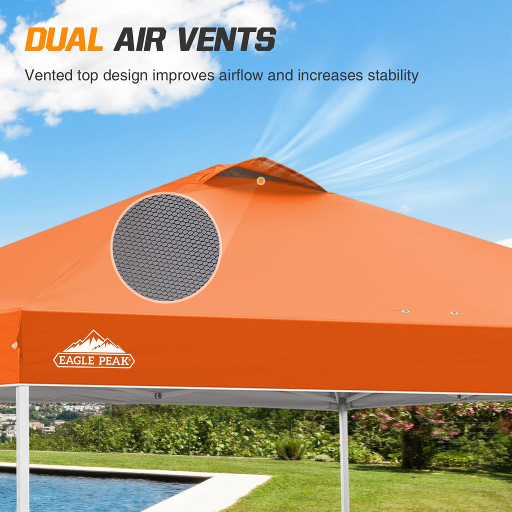 10x10 Pop Up Canopy Tent Easy Up Canopy Outdoor, Orange