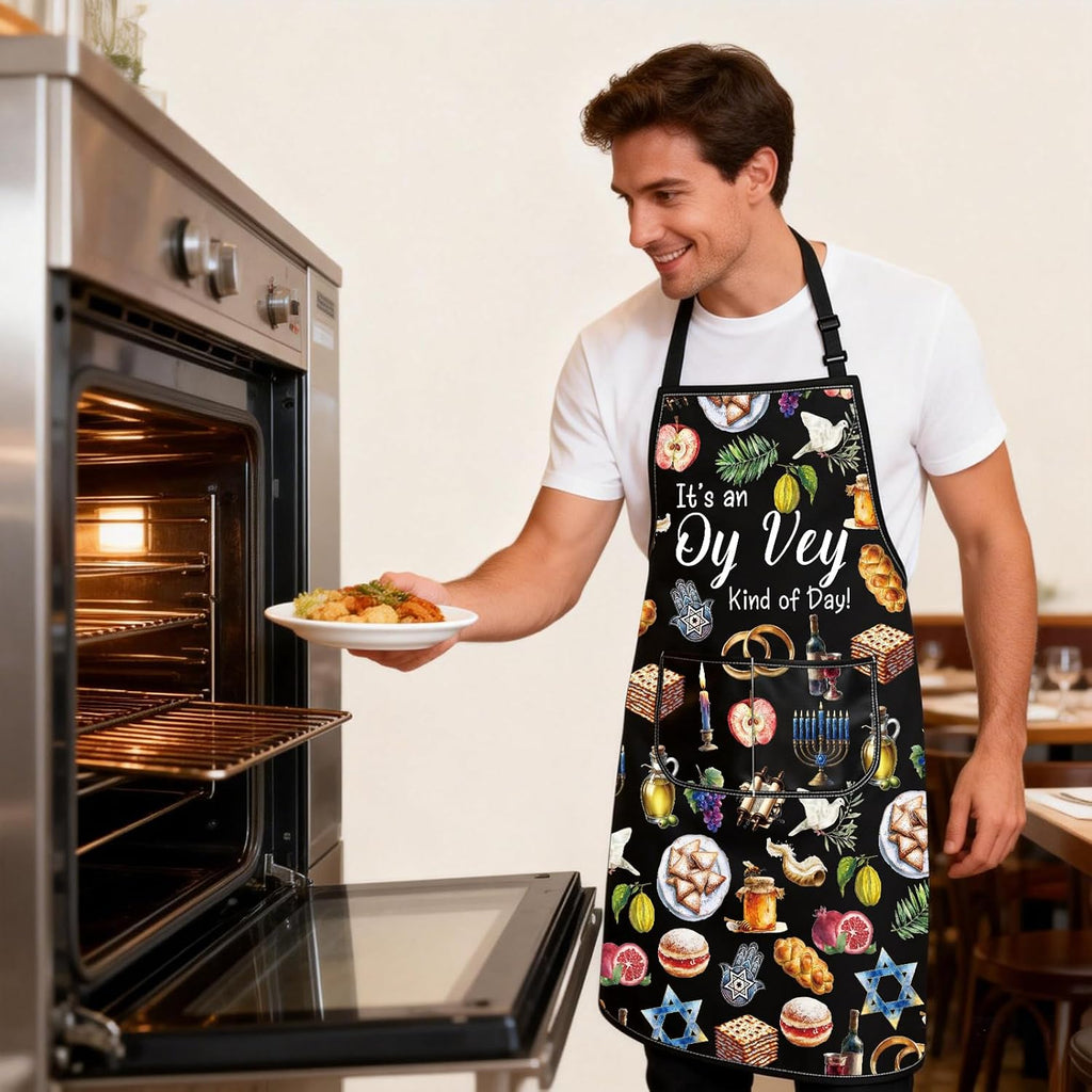 Jewish Apron Judaica Gift It's An Oy Vey Kind Of Day Gift Judaism Kitchen Apron Hanukkah Apron Jewish Passover Gifts