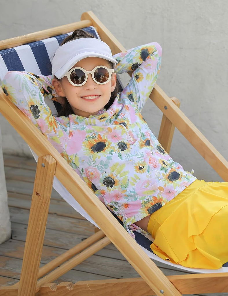 Girls Rashguard 2 Pieces Bathing Suit Long Sleeve Swimsuit