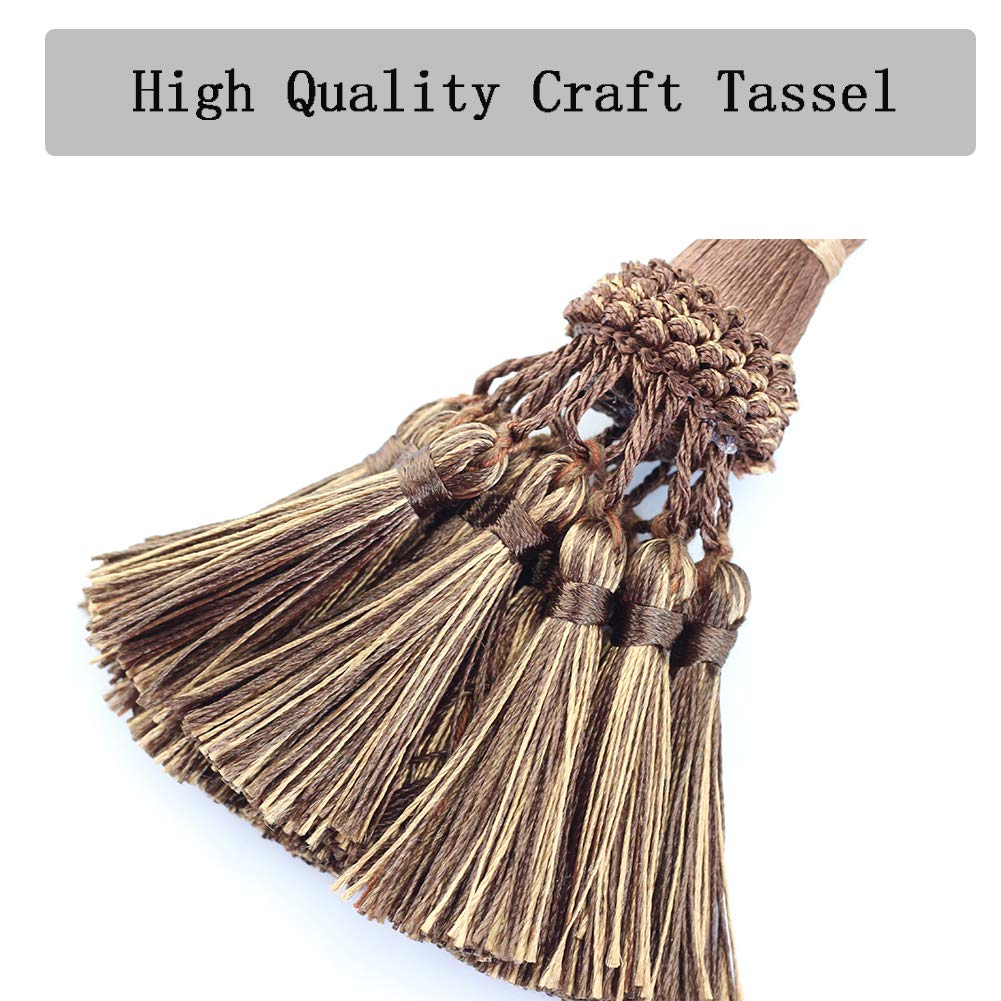 Key Tassel 4 Pack Dark Coffee Handmade Craft Tassels Charms
