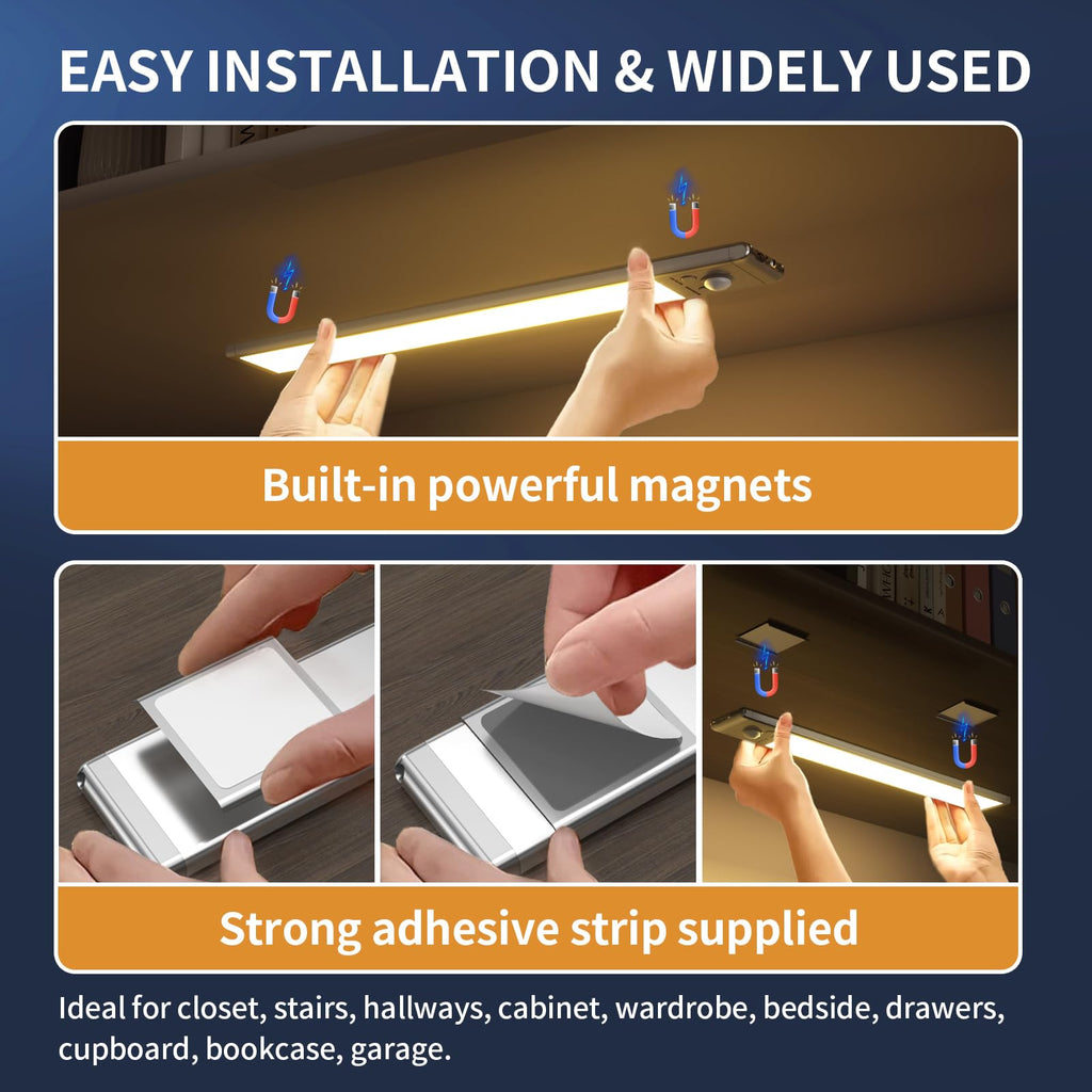 9.5" 76-LED Motion Sensor Under Cabinet Lights, Wireless