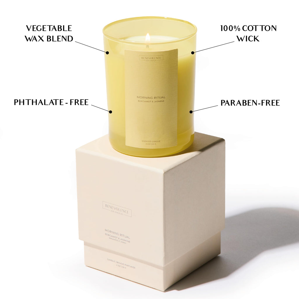 Bergamot & Jasmine Scented Candle | 11oz, 60 Hour Burn | Natural Soy Wax, Cotton Wick | Soy Scented Candles