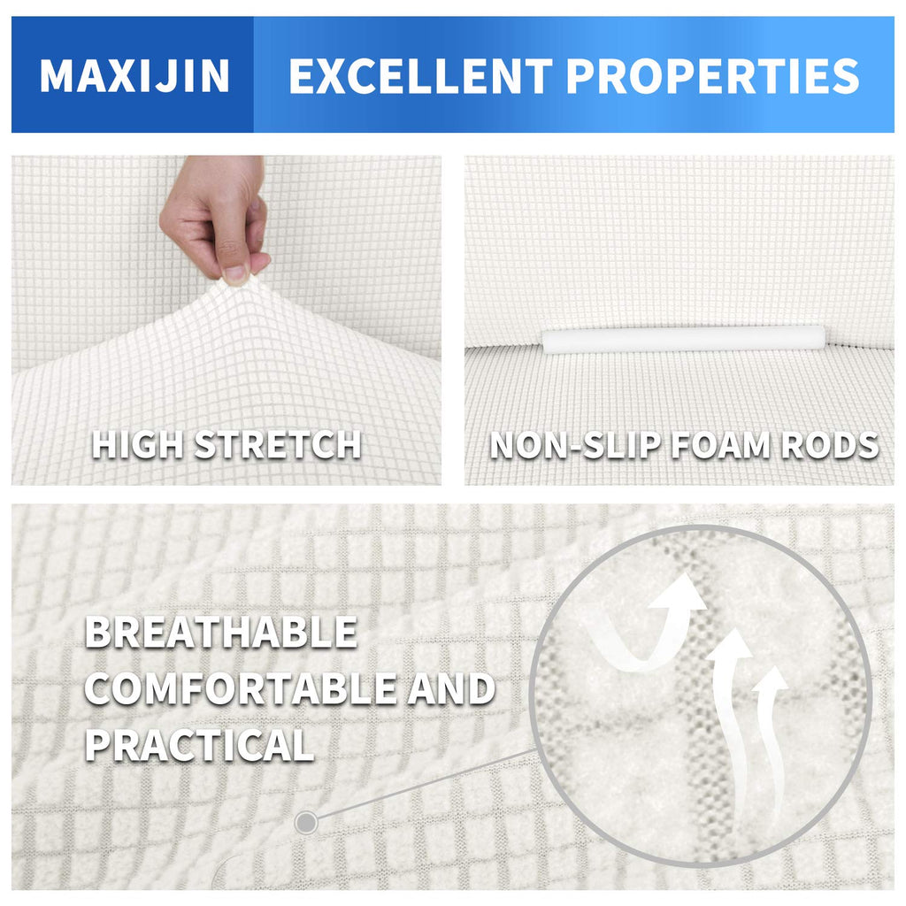 Super Stretch Couch Cover for 3 Cushion Couch, 1-Piece Universal Sofa Covers Living Room Jacquard Spandex Furniture