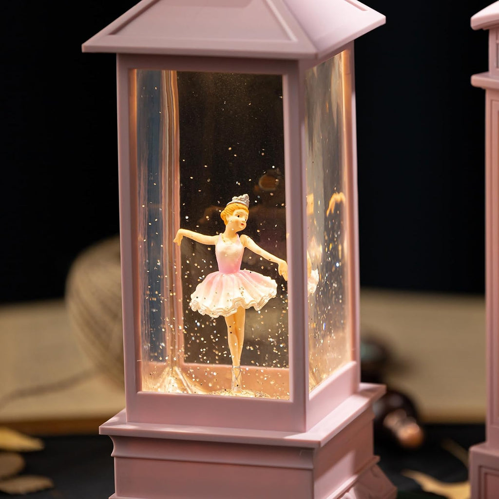 Ballerina Christmas Snow Globes Lantern, Shatterproof 10 Songs Music Box