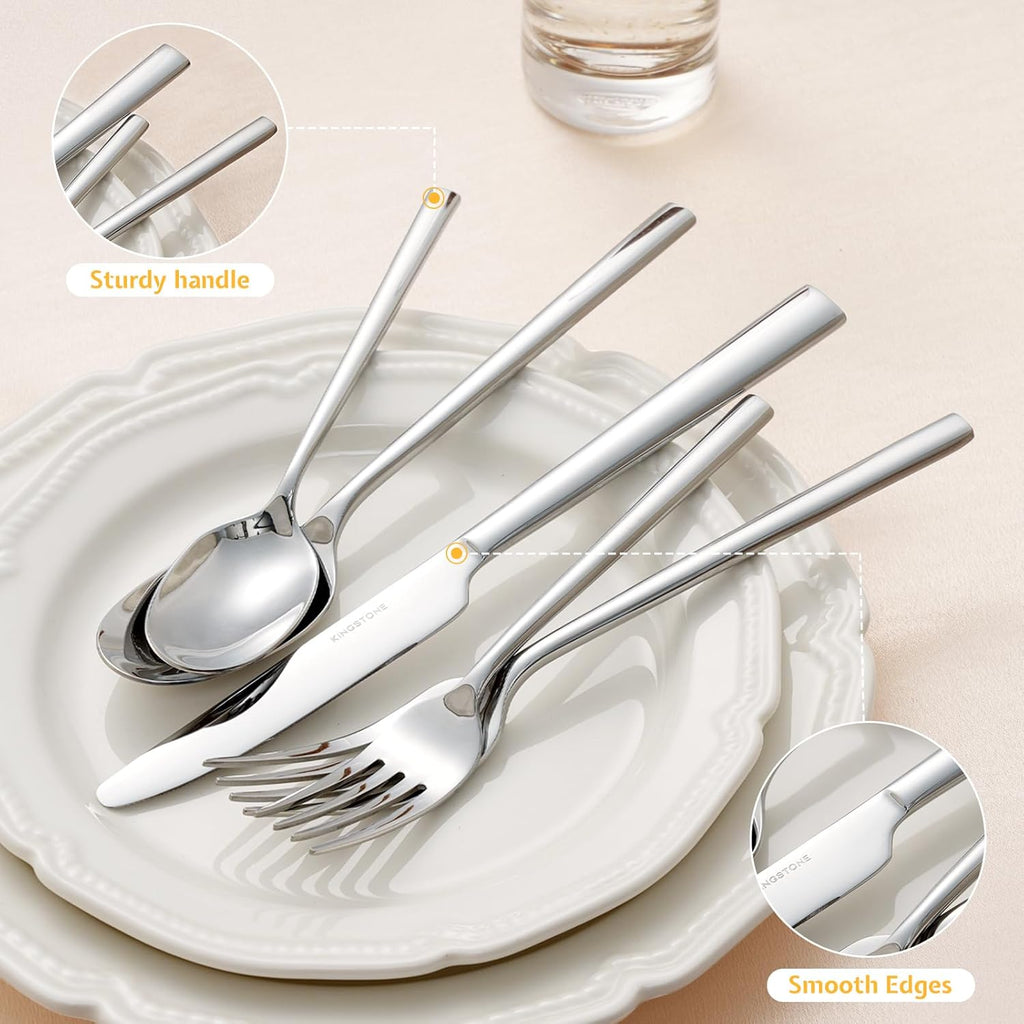 Silverware Set, 60-Piece Forged Flatware Set Cutlery Set Premium Stainless Steel, Service for 12