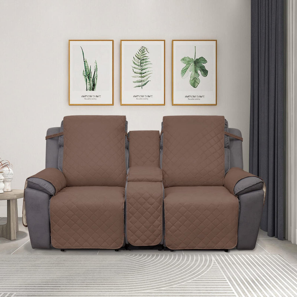 Water Resistant Reversible Loveseat Recliner Cover for Double