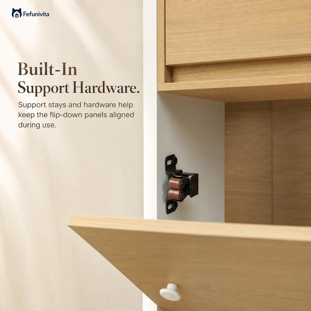 Cat Litter Box Enclosure with Storage & Ventilated Panels, Single Cabinet