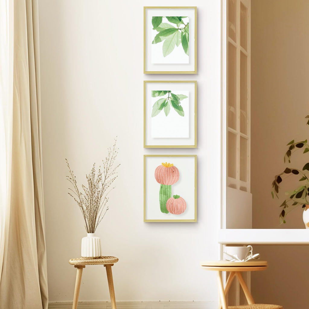11x14 Gold Aluminum Floating Picture Frame, 3 Pack