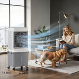Upgraded Cooling 10 Gallon Evaporative Air Cooler, Swamp Cooler with 120° Oscillation, 7-Hour Timer, Remote Control