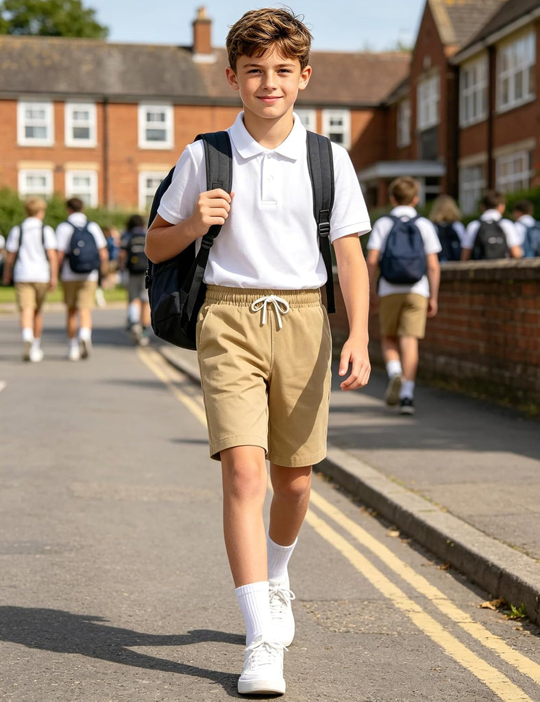 Boys School Uniform Shorts Stretch Chino Short
