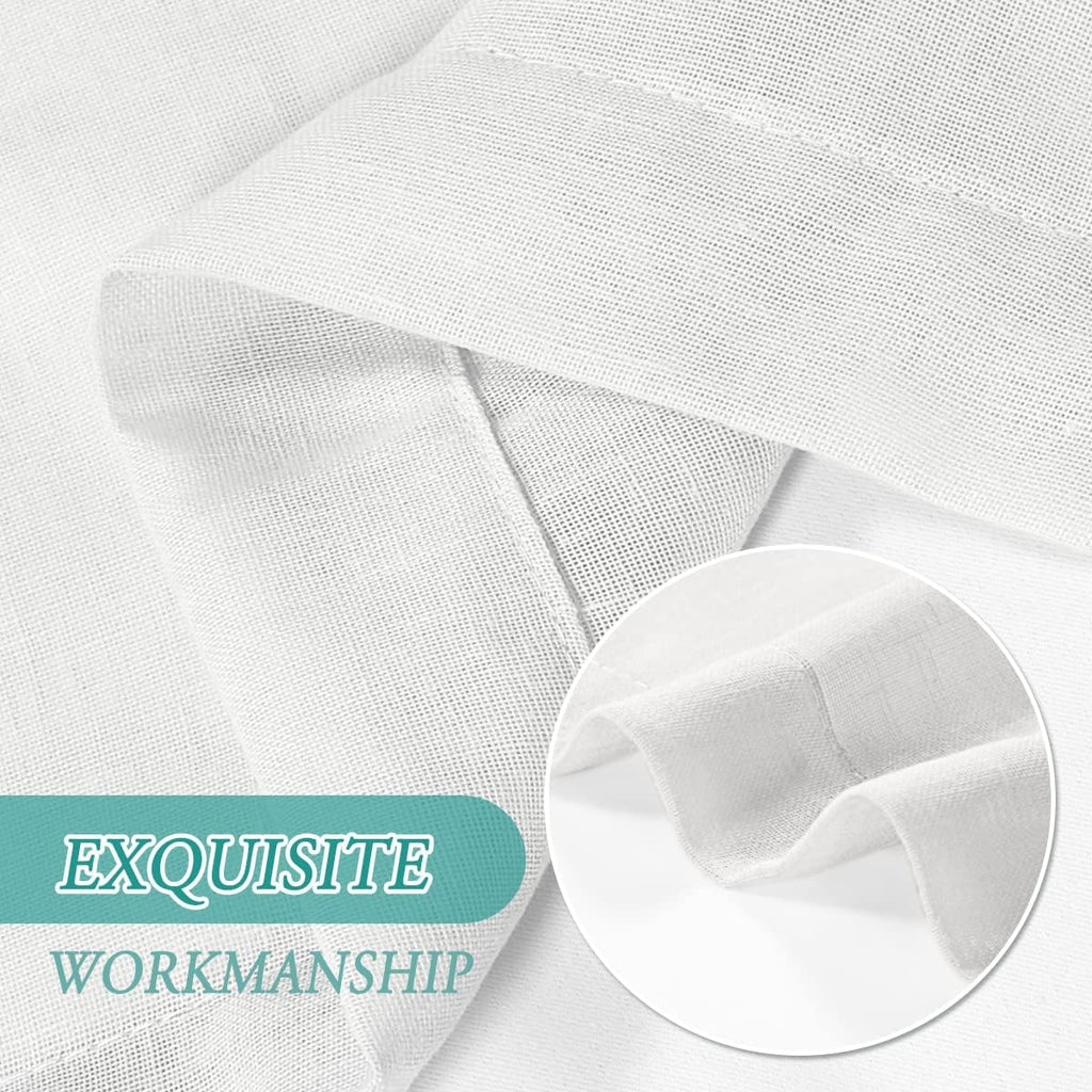 Waterproof Outdoor Curtains Premium Thick Tab Top Linen Textured 2 Panels Curtain 108 inch Length Privacy Assured