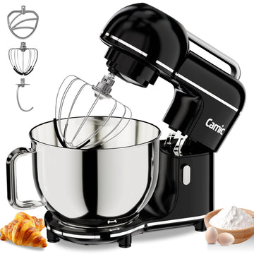 7.45 QT Tilt-Head Stand Mixer, Electric Mixer for Baking (Black)