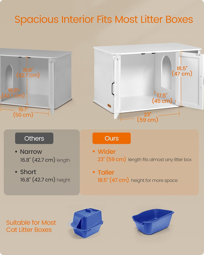 Litter Box Enclosure, Modern Cat Litter Box, Front Entry