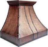 Copper Wall Mount Range Hood 1150 CFM LED Lights Dishwasher-Safe Baffle Filters