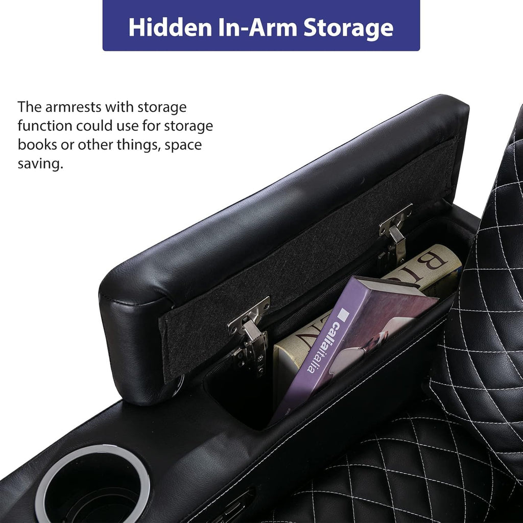Electric Power Recliner Chairs with USB Ports and Cup Holders