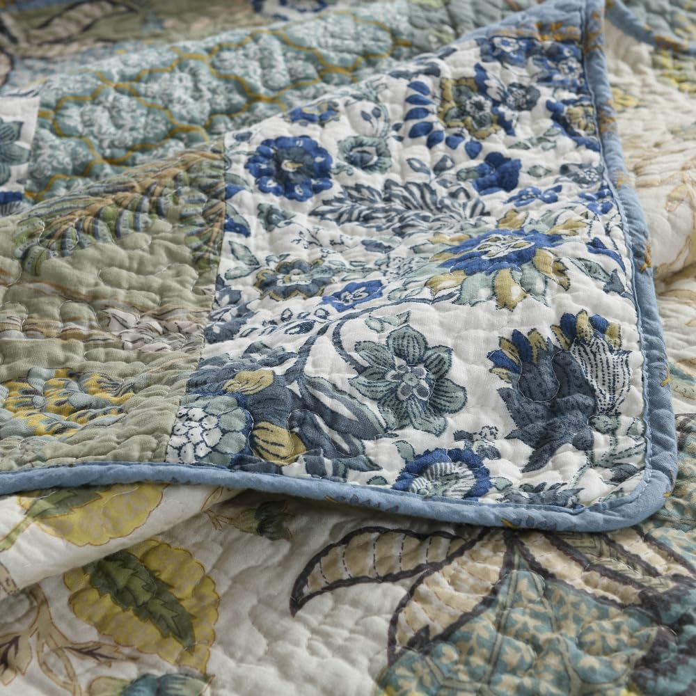 Cotton Bedspread Quilt Sets with 2 Shams, Soft Reversible Bedding Coverlet Sets Oversized California King Comforter