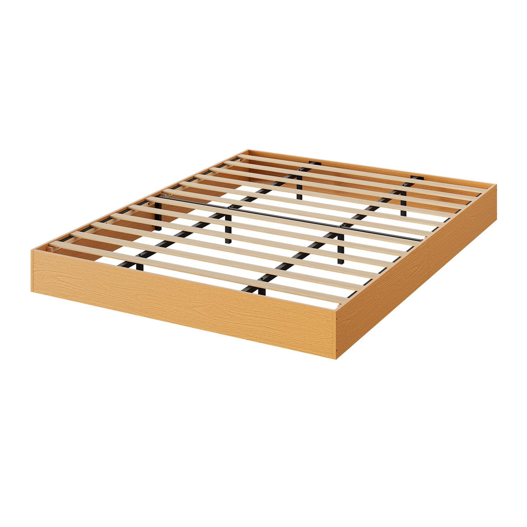 Queen Wood Platform Bed Frame with Low Profile Design