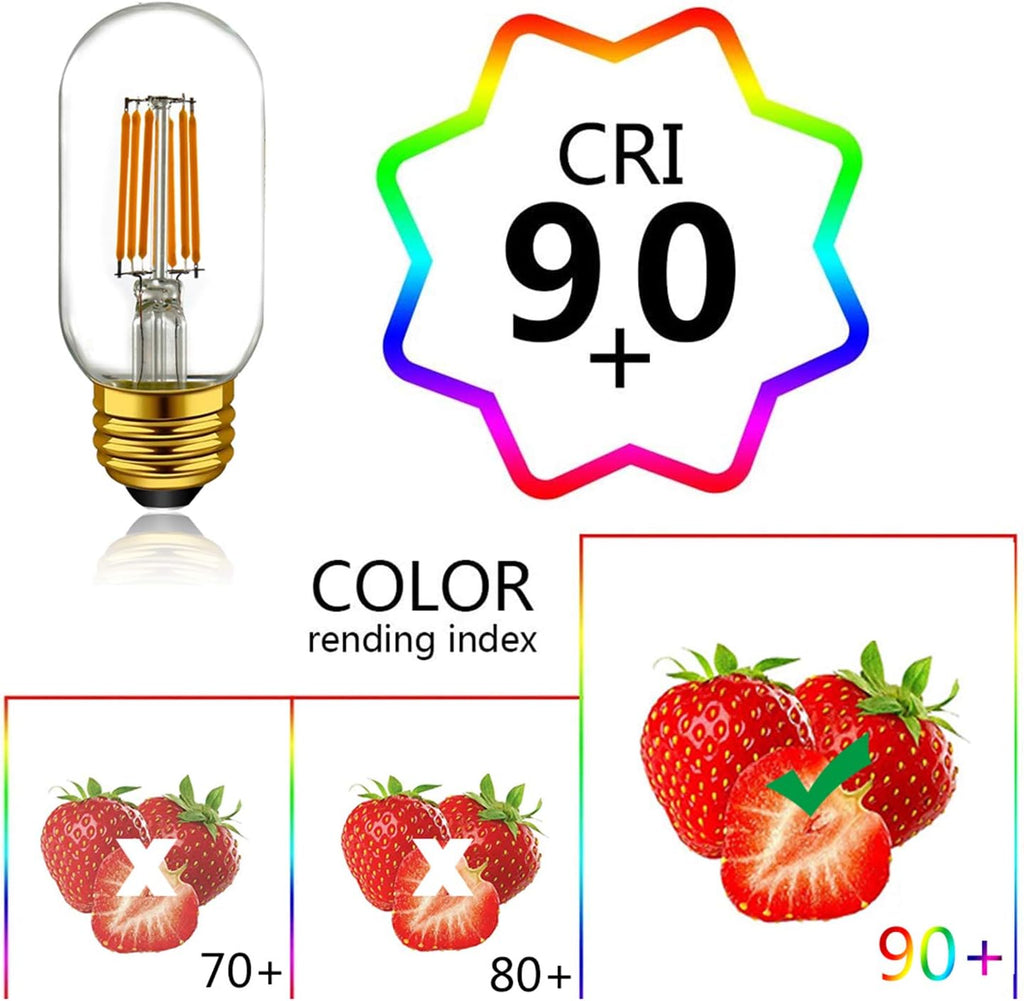 Dimmable Tubular led Bulb T45/T14, Warm White 2700k,60W Equivalent,Vintage Edison Style LED Filament Light Bulbs, E26
