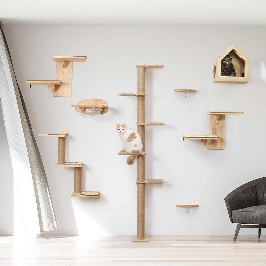 Cat Wall Shelves, 3 in 1 Transformable Cats Scratching Post