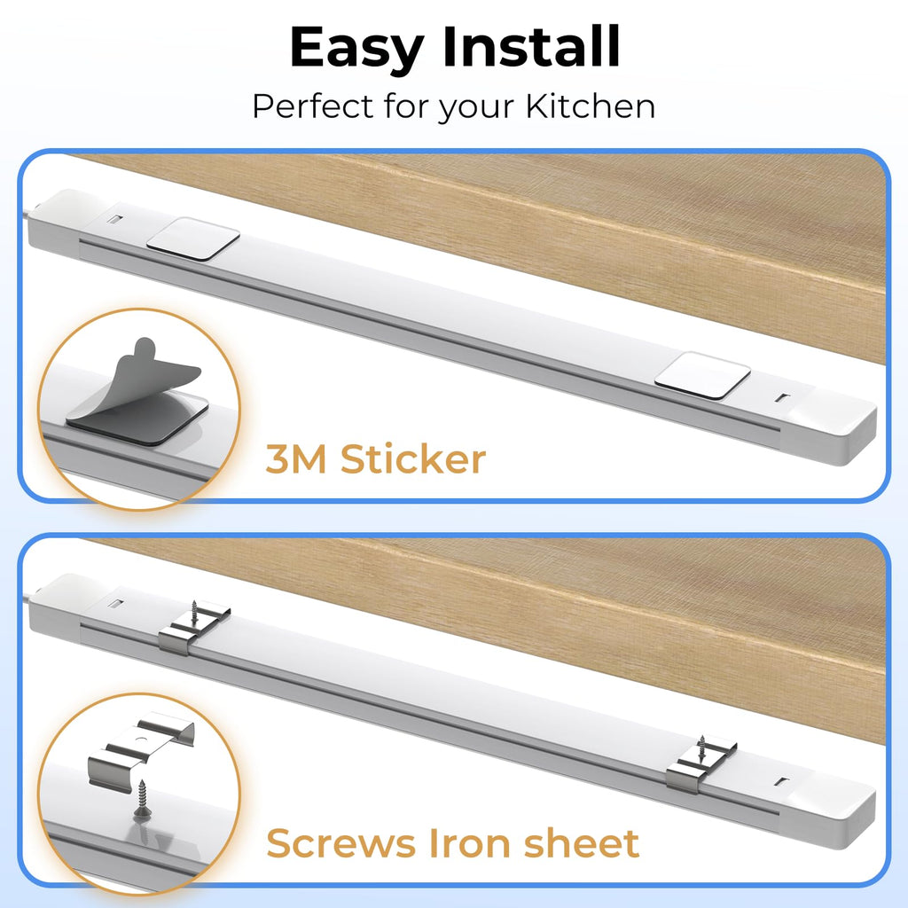 LED Under Cabinet Lighting, Plug-in Integrated 2-Bar Under Counter Lights with On Off Switch, 1400LM Bright Linked