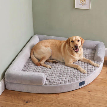 Corner Dog Bed, 42" Orthopedic Washable Dog Bed for Large Size Dogs