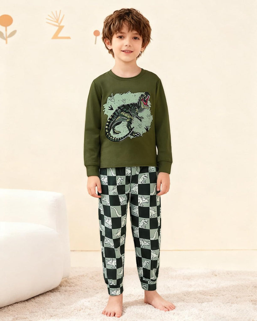 Boys Pajamas Long Sleeve Top Long Pants Pajama Sets Kids Funny Prints Pjs 2 Piece Boy Sleepwear